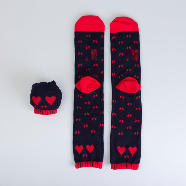 SKULL PATTERN SOCKS 印花骷髏襪_正紅呵呵臉