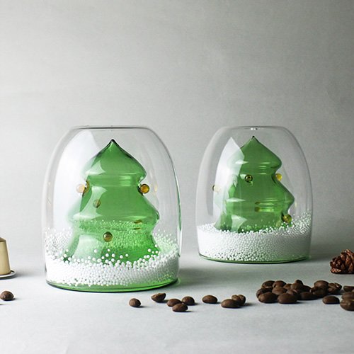 聖誕系列-聖誕樹雙層玻璃杯