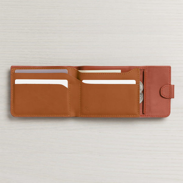 Coin Fold 真皮摺疊式零錢短夾_Tarmarillo 番茄橘