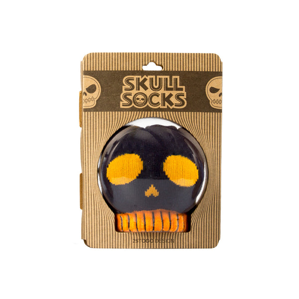 SKULL PATTERN SOCKS 印花骷髏襪_亮橘傻傻臉