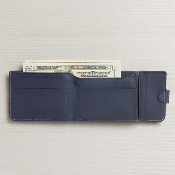 Coin Fold 真皮摺疊式零錢短夾_Blue Steel 藍鋼