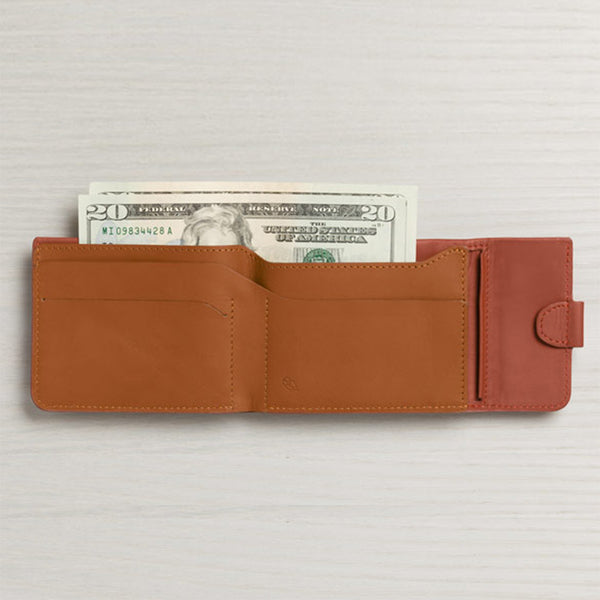 Coin Fold 真皮摺疊式零錢短夾_Tarmarillo 番茄橘