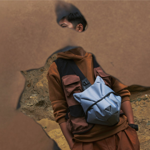 摺紙包_淺丹寧野狼斜肩包