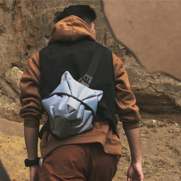 摺紙包_淺丹寧野狼斜肩包