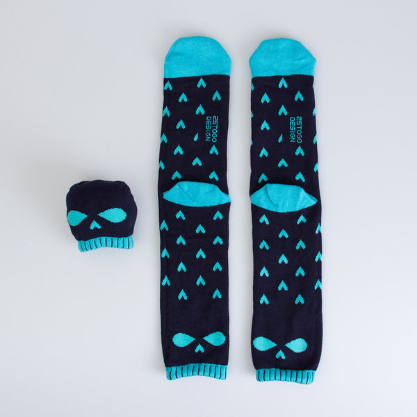 SKULL PATTERN SOCKS 印花骷髏襪_鬼綠壞壞臉