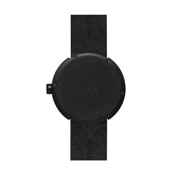 Tube watch D38_北歐工業齒輪設計真皮腕錶_霧黑/黑皮帶 black with black leather