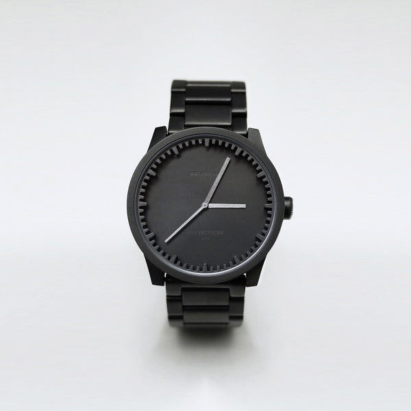 Tube watch S42_北歐工業齒輪設計腕錶_霧黑/黑鋼帶 Black 42mm