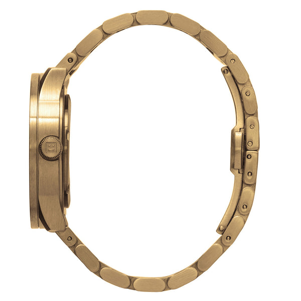 Tube watch S42_北歐工業齒輪設計腕錶_黃銅色/黃銅色鋼帶 Brass 42mm