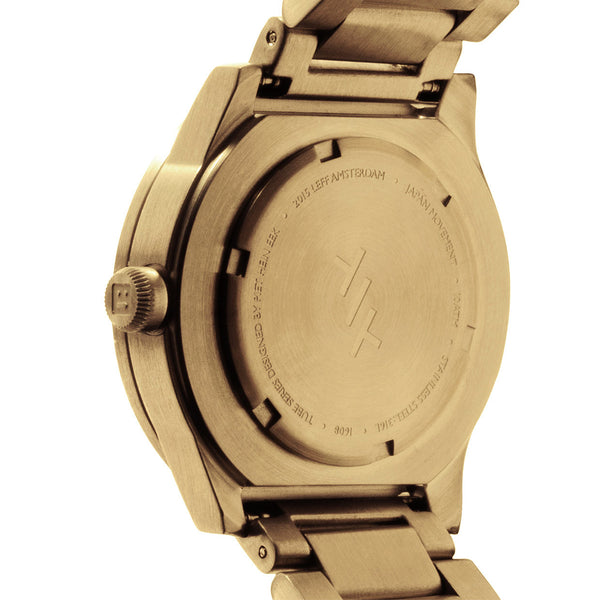Tube watch S42_北歐工業齒輪設計腕錶_黃銅色/黃銅色鋼帶 Brass 42mm