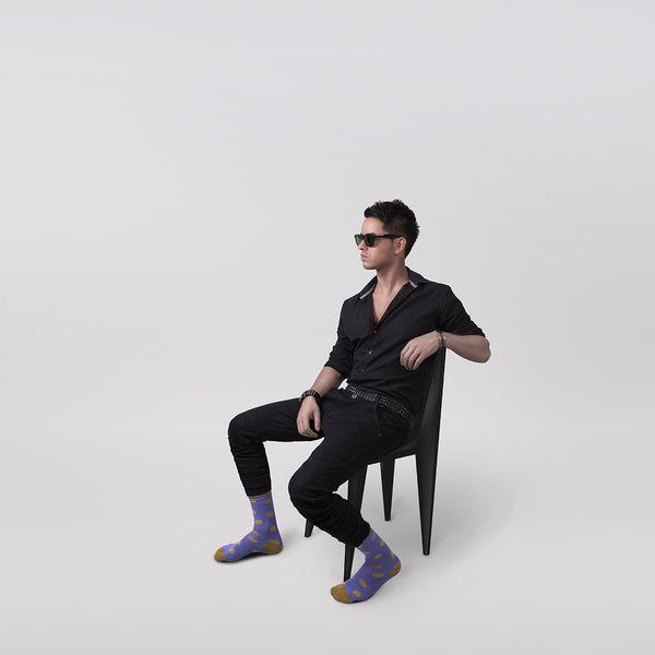 SKULL PATTERN SOCKS 印花骷髏襪_草綠傻傻臉