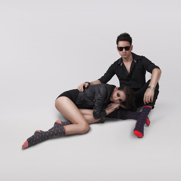 SKULL PATTERN SOCKS 印花骷髏襪_正紅呵呵臉