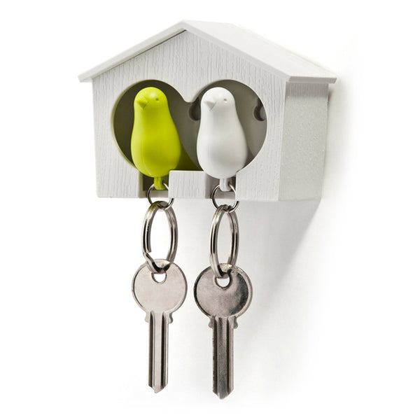 Duo Sparrow Keyring_Whistle Key Ring+Key Holder 雀兒愛巢-鑰匙圈組_白屋