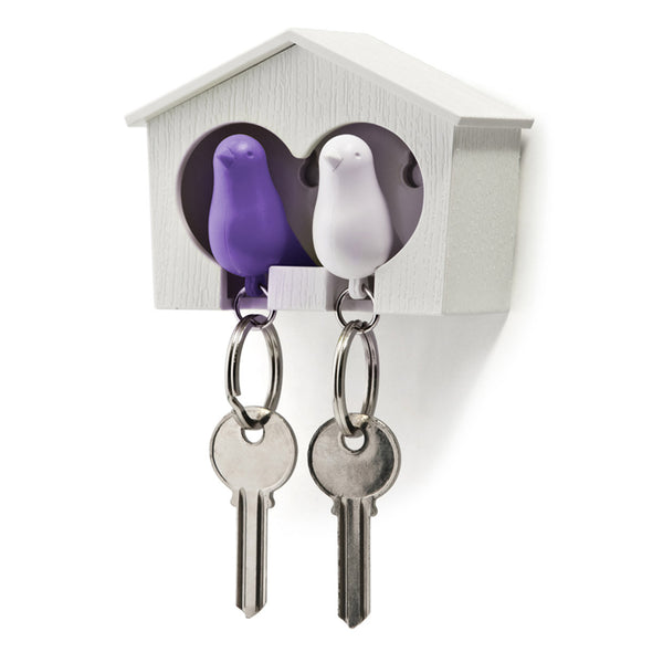 Duo Sparrow Keyring_Whistle Key Ring+Key Holder 雀兒愛巢-鑰匙圈組_白屋