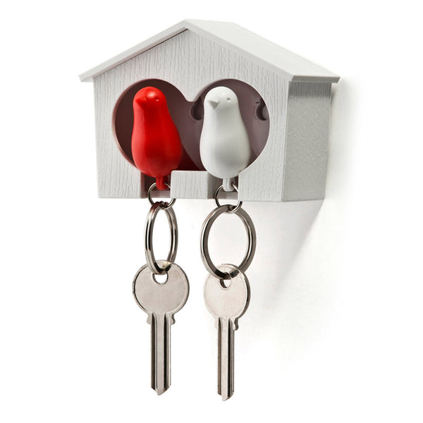 Duo Sparrow Keyring_Whistle Key Ring+Key Holder 雀兒愛巢-鑰匙圈組_白屋
