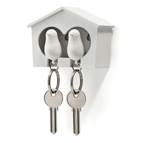 Duo Sparrow Keyring_Whistle Key Ring+Key Holder 雀兒愛巢-鑰匙圈組_白屋