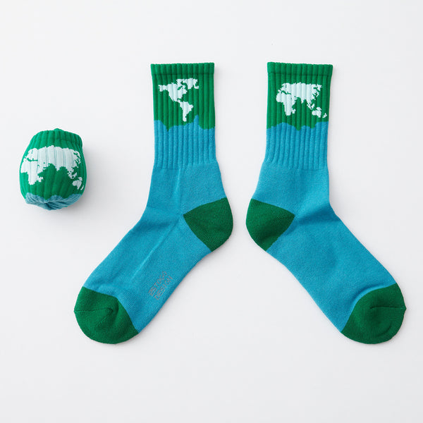 PLANET SOCKS_地球襪 (綠色亞馬遜)