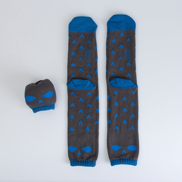 SKULL PATTERN SOCKS 印花骷髏襪_鈷藍壞壞臉