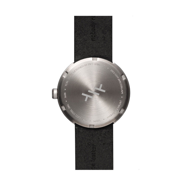 Tube watch D38_北歐工業齒輪設計真皮腕錶_不鏽鋼/黑皮帶 steel with black leather