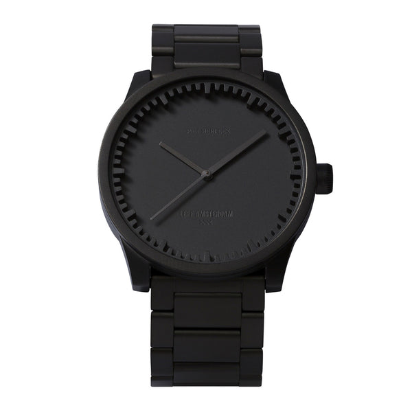 Tube watch S42_北歐工業齒輪設計腕錶_霧黑/黑鋼帶 Black 42mm
