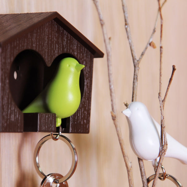 Duo Sparrow Keyring_Whistle Key Ring+Key Holder 雀兒愛巢-鑰匙圈組_咖啡屋